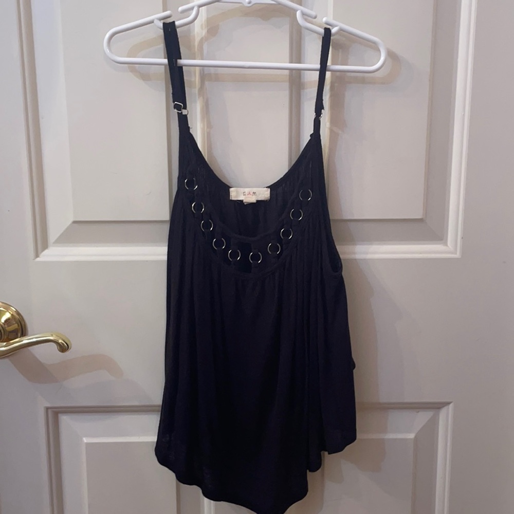 Black metal hoop detail tank top